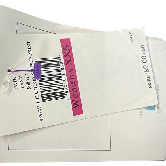 Spyder 989 Multi Color Shield Print Fate Pant NWT Womens Skinny Yoga sz XXS - Picture 15 of 16